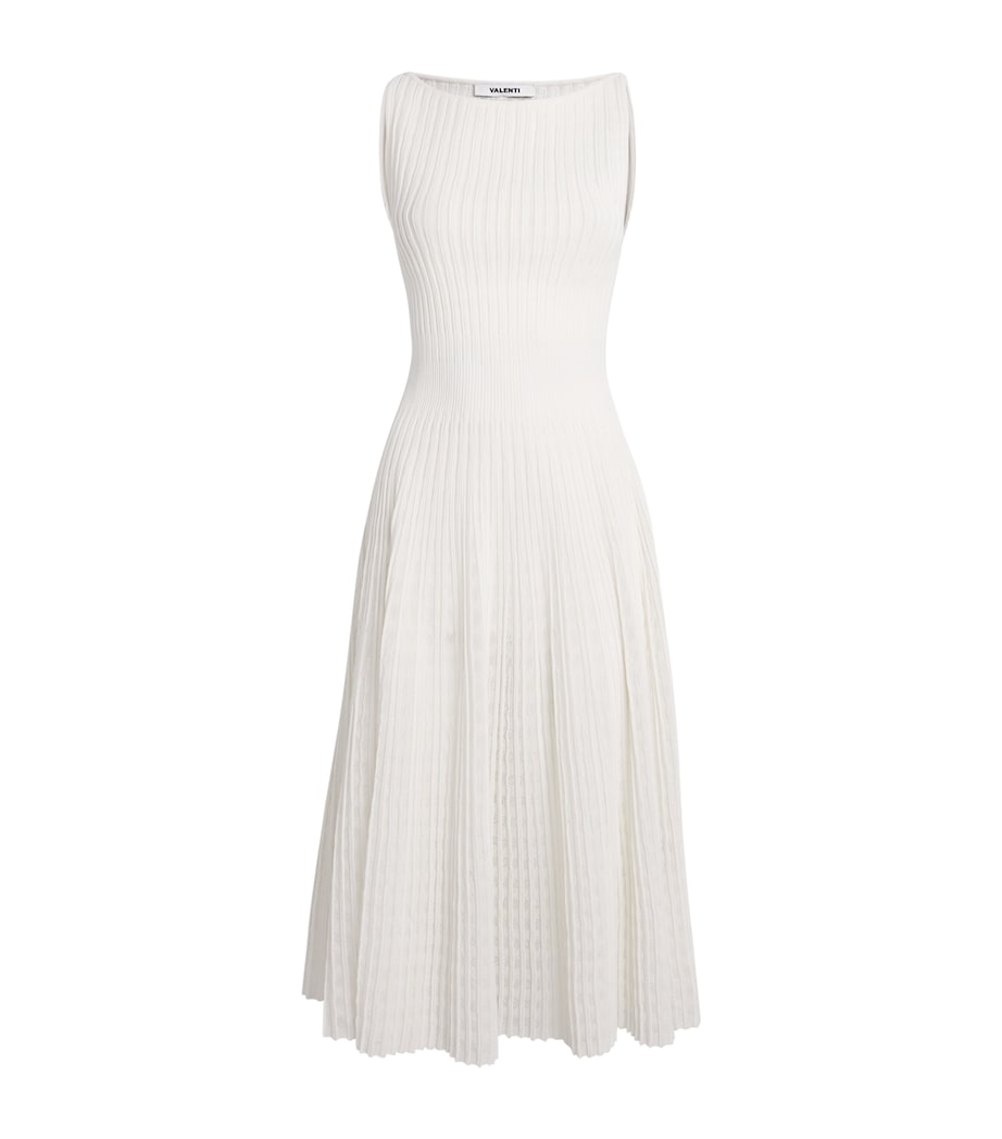 VALENTI Womens Knitted Isabela Midi Dress White Image 1