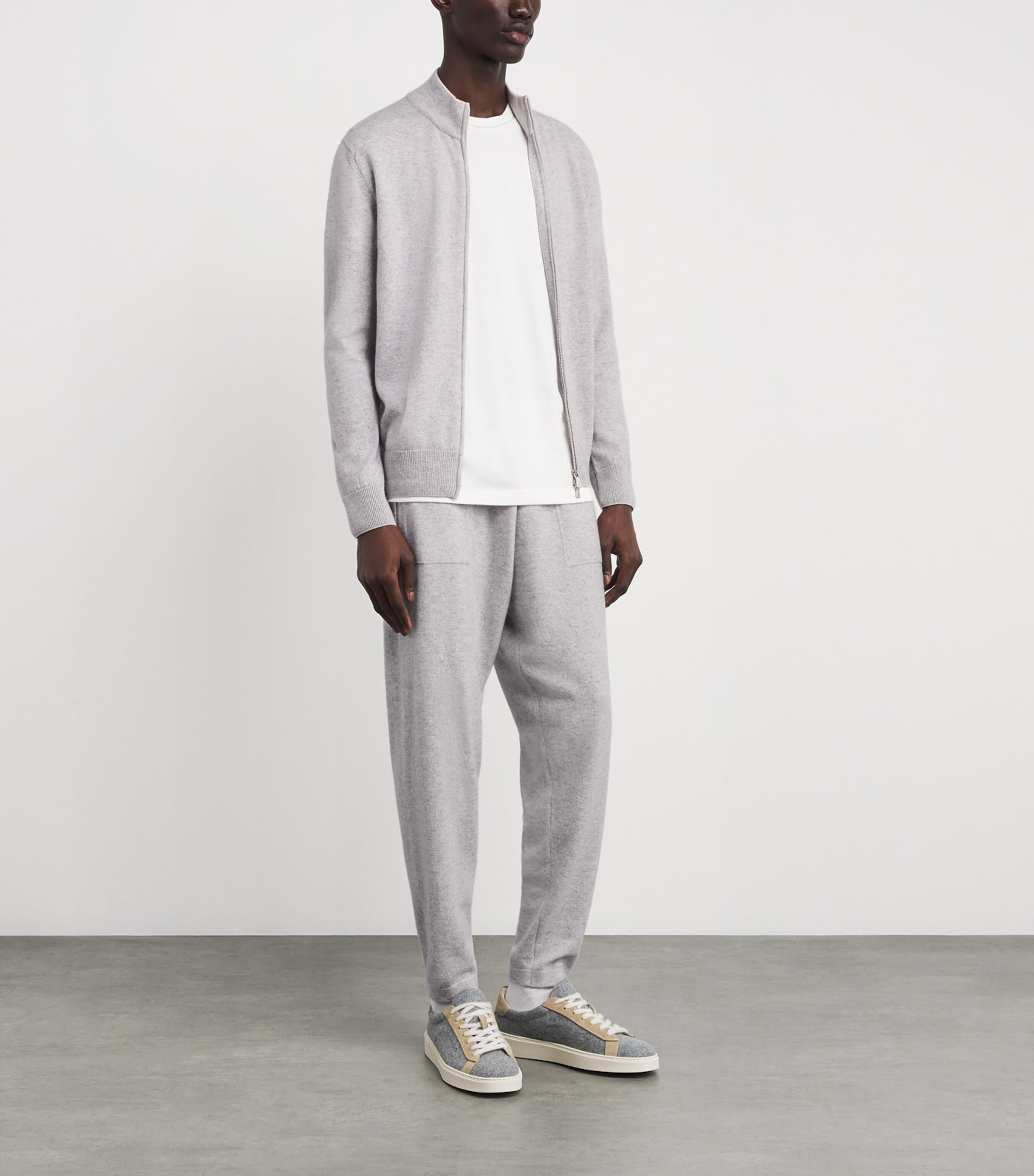 Cashmere Zip-Up Sweater GRIGIO CHIARO E SABB Image 2