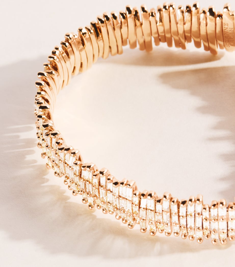 Suzanne Kalan Rose Gold and Diamond Classic Three-Row Cuff Rg/wd Image 5