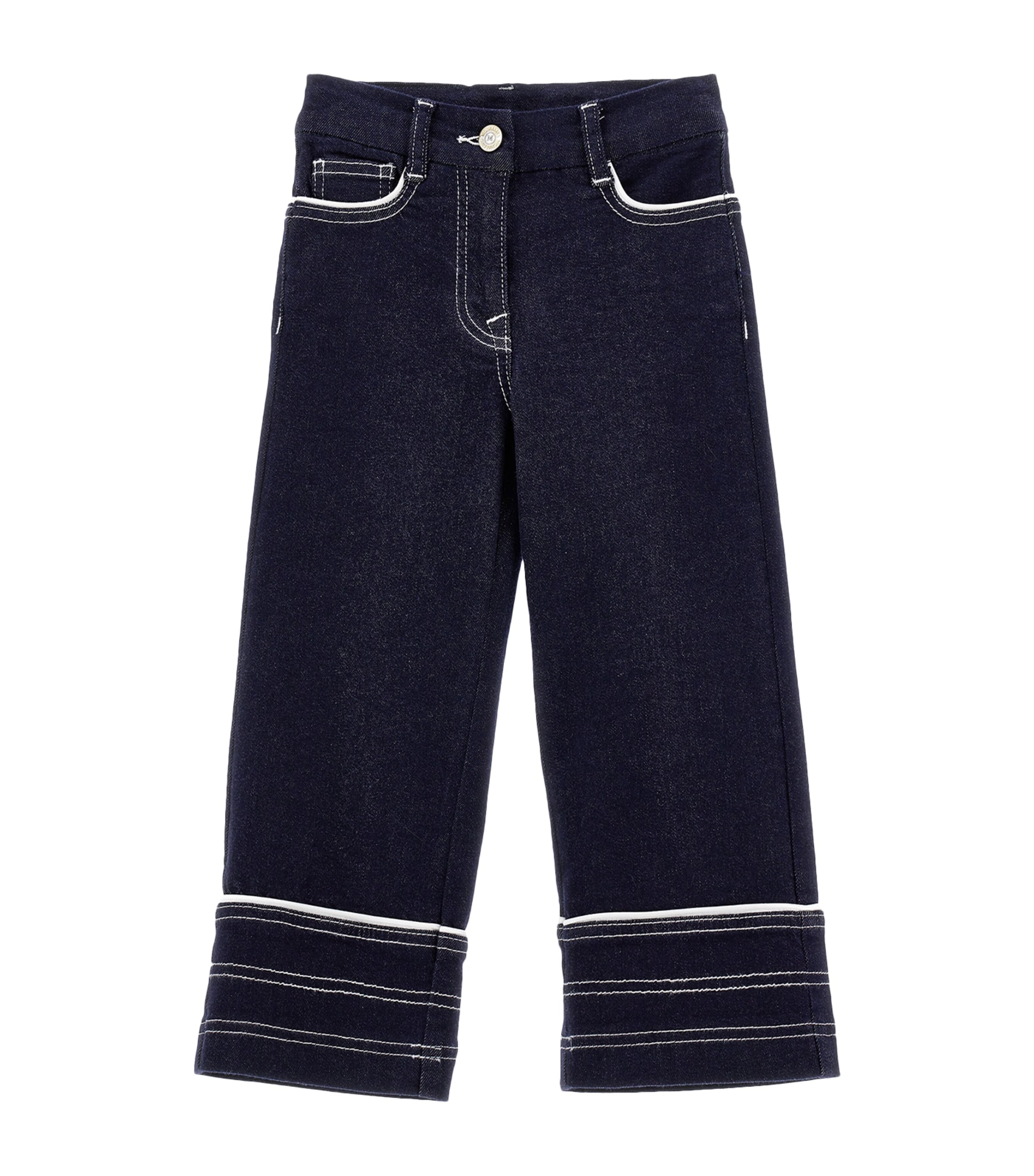 Monnalisa Zweifarbige Jeans Mit Herztaschen In Navy