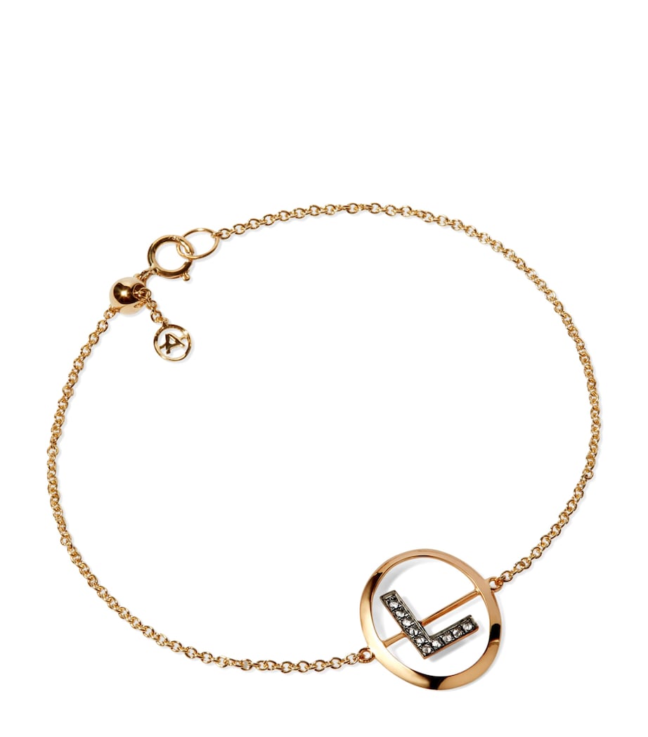 Yellow Gold and Diamond Initial L Bracelet YELLOW GOLD Image 1