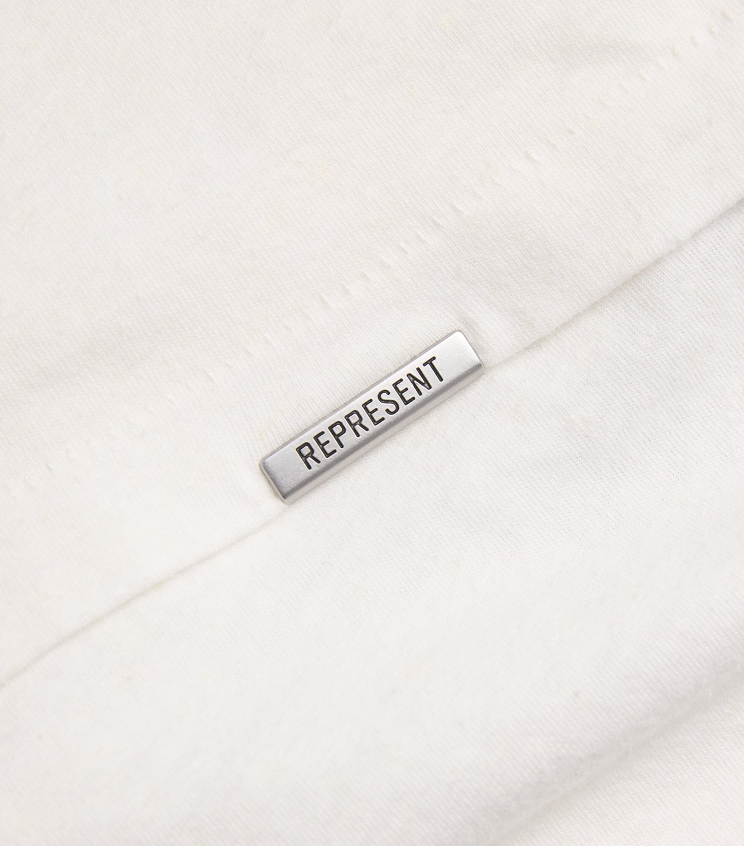 Represent Mens Organic Cotton-Hemp Printed T-Shirt Flat White Image 6