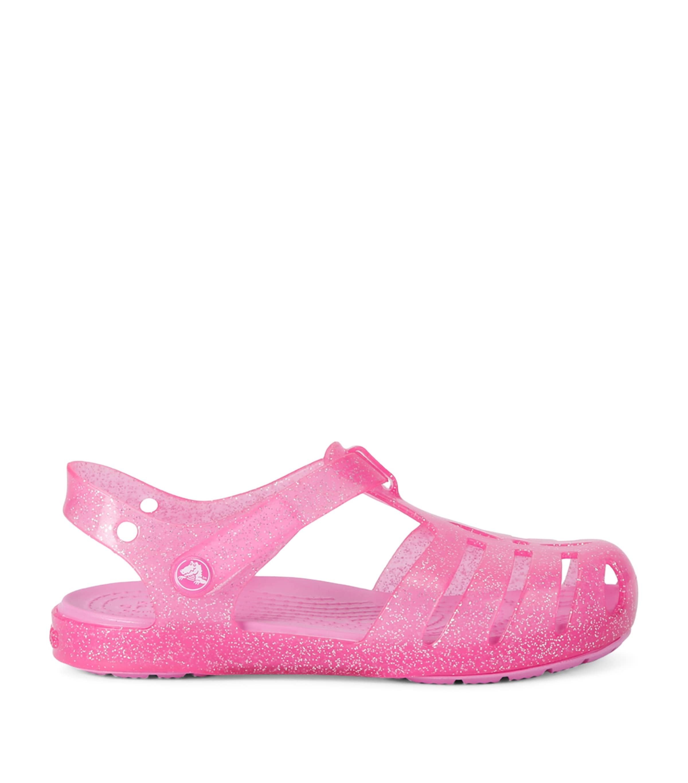 Crocs Kids' Glitter Isabella Charm Sandals In Pink