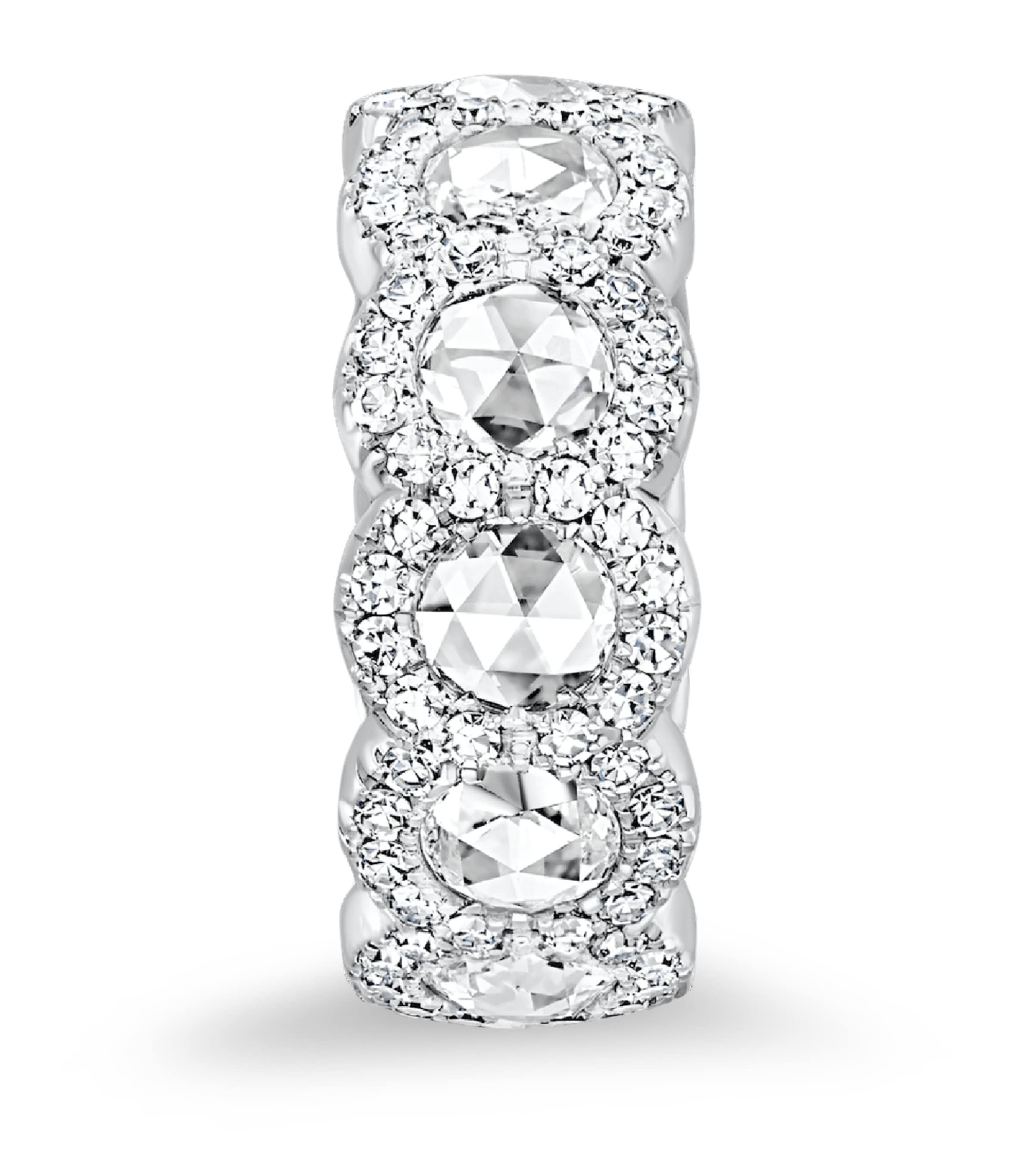 White Gold and Diamond Rose Cut Eternity Ring Image 2