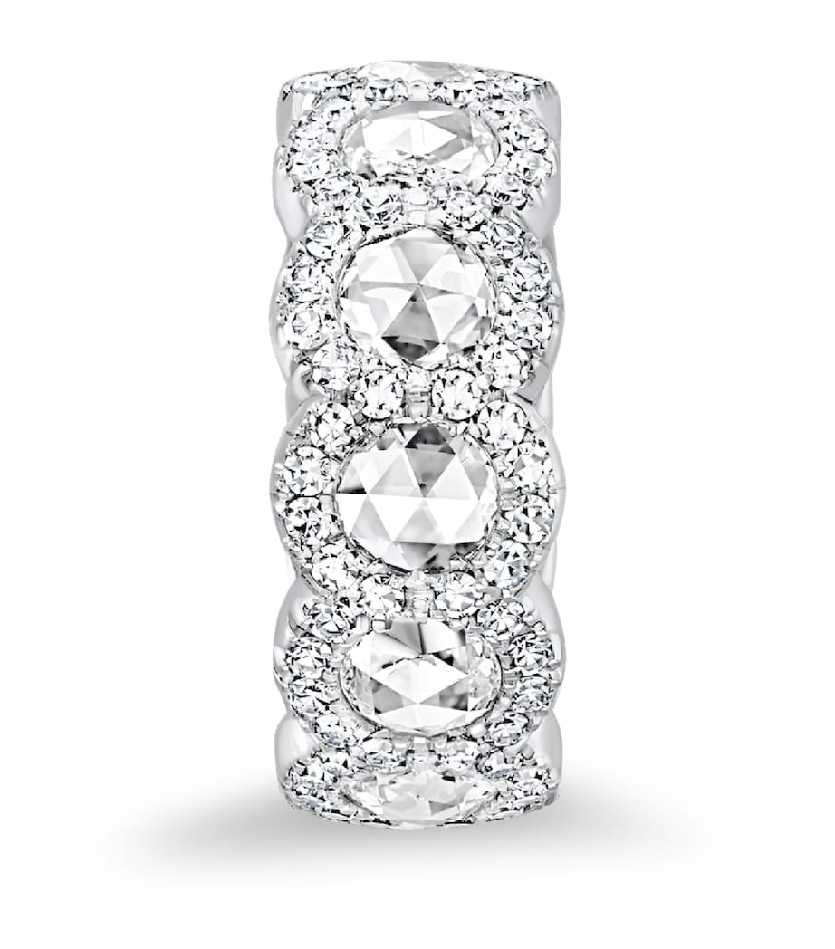 White Gold and Diamond Rose Cut Eternity Ring Image 2