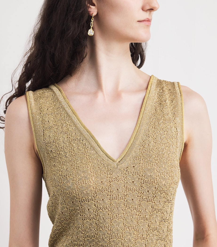 Knitted Lurex Tank Top GLD111 GOLD Image 6