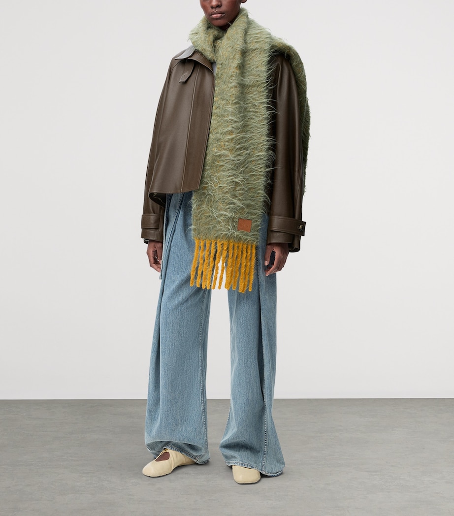 Calfskin Funnel-Neck Jacket DARK GREEN Image 2