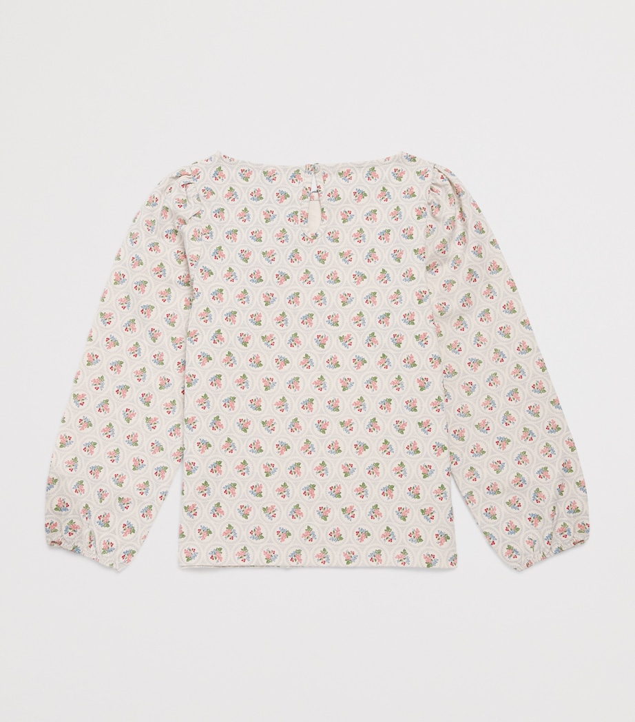 Cotton Floral Print Top (5-10 Years) P00106 VERONA BLUES Image 2