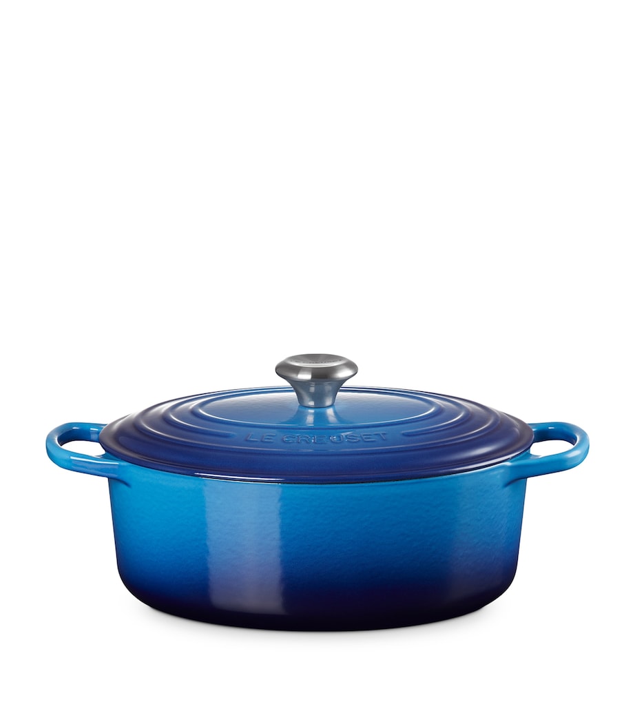 Cast Iron Oval Casserole Dish (29cm) AZURE BLUE Image 6