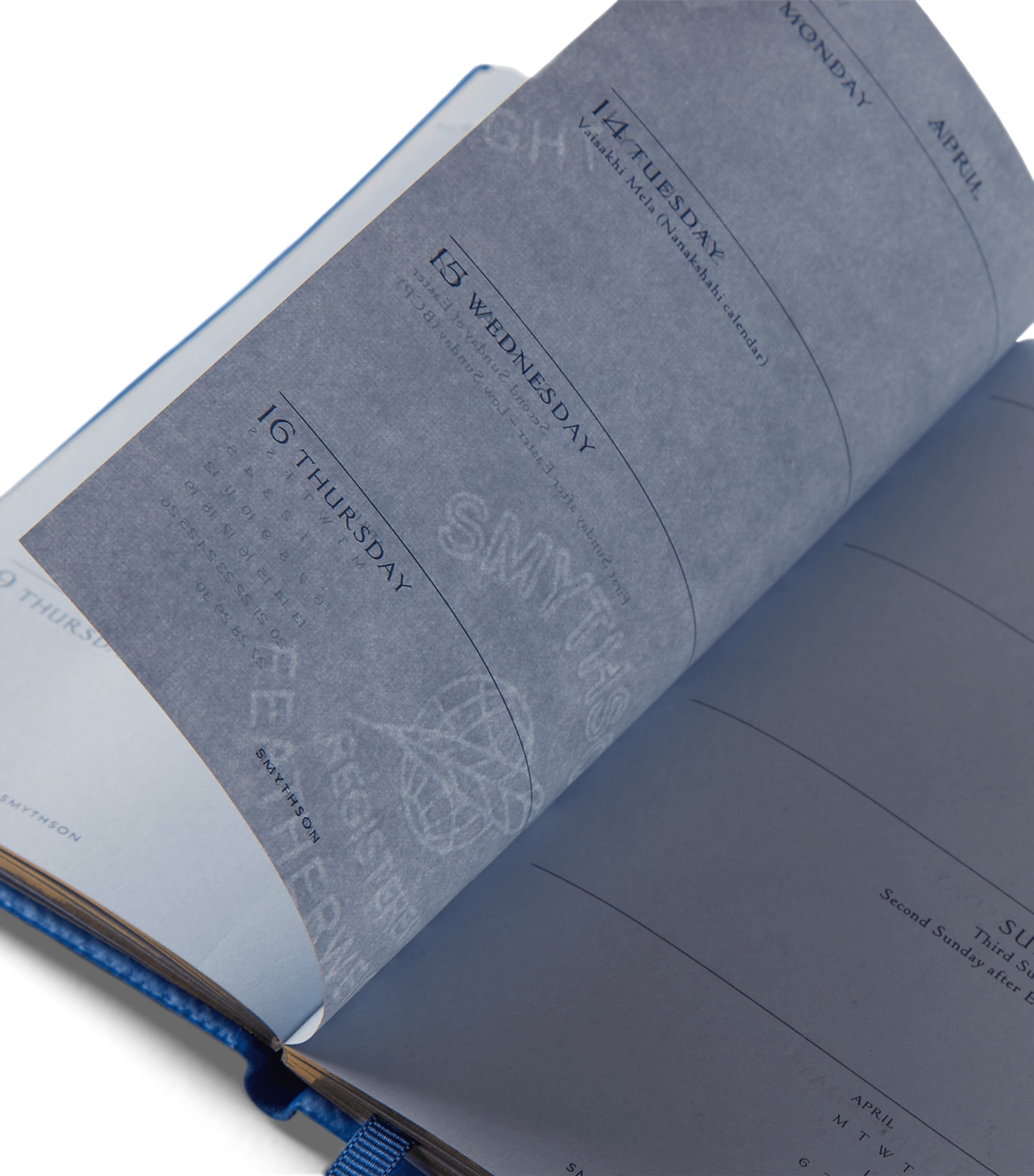 Panama Leather 2026 Weekly Diary CERULEAN Image 3