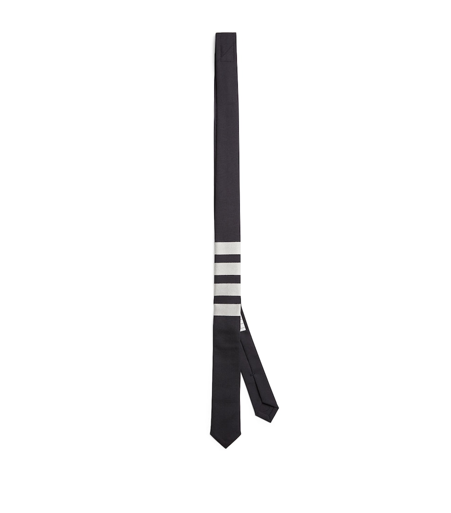 Wool 4-Bar Stripe Tie NAVY Image 1