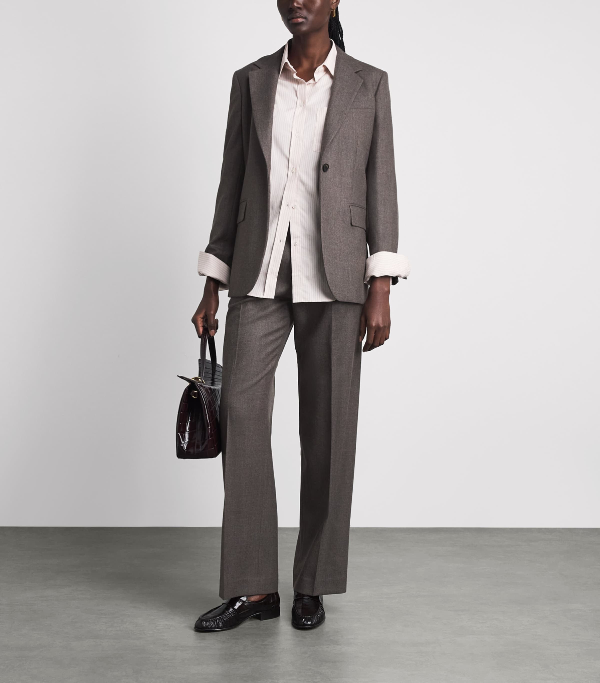 Sandro Paris Womens Wool Single-Breasted Blazer Greige Image 2