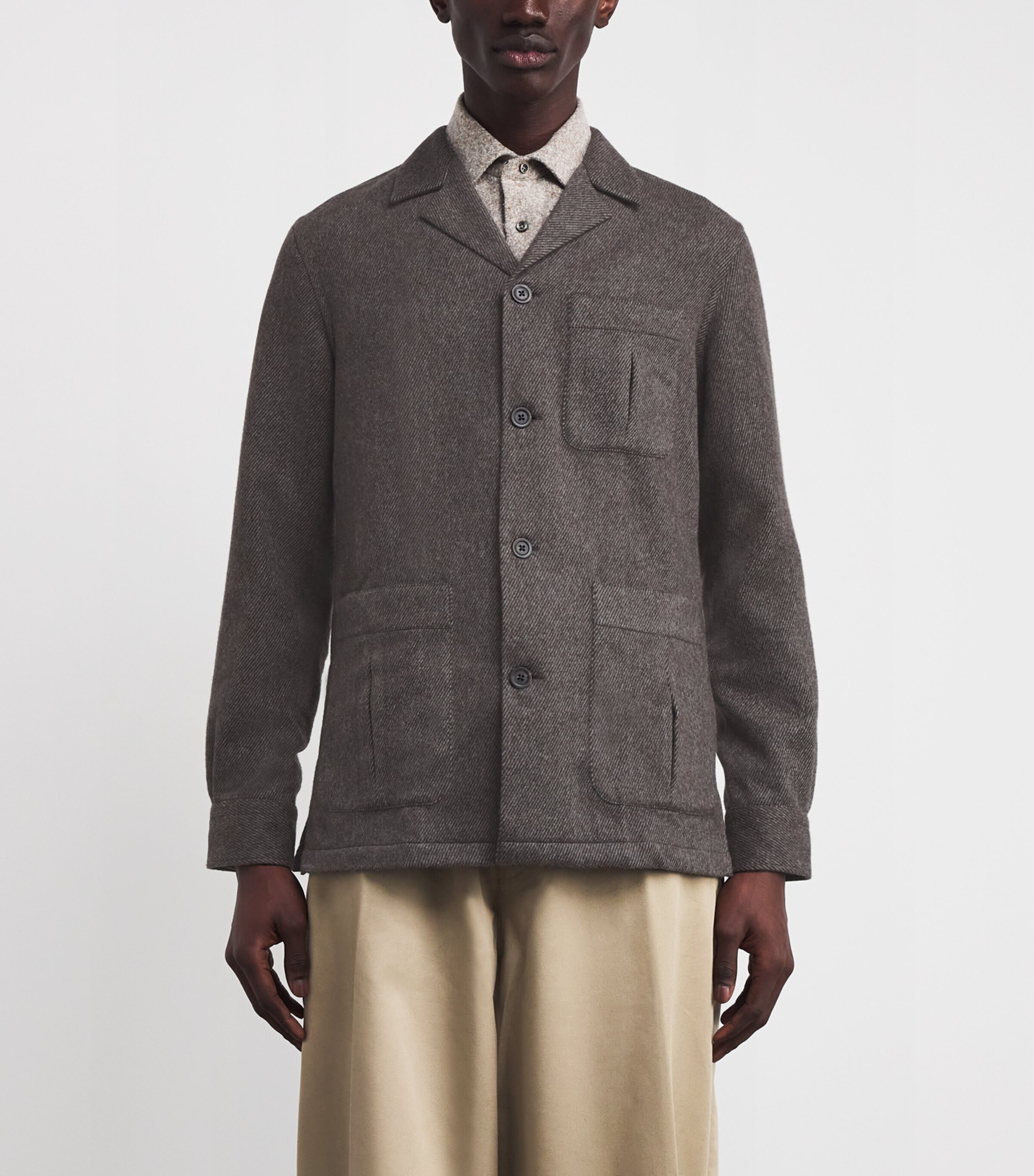 Cashmere Herringbone Jacket TAUPE Image 3