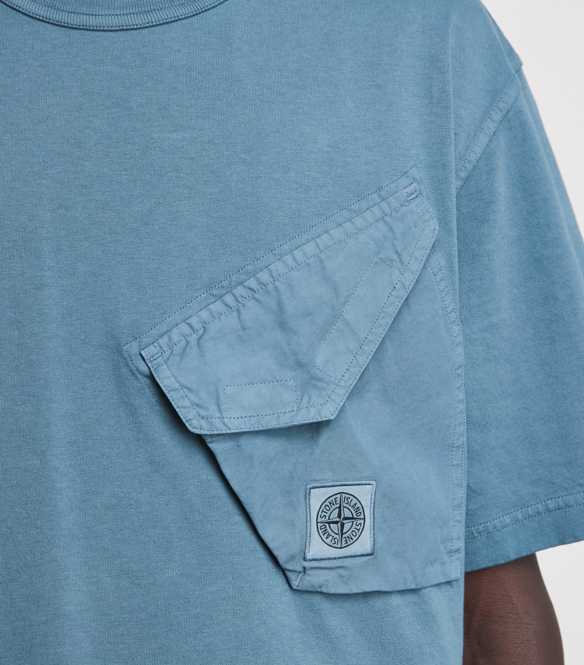 Stone Island Mens Cotton Compass Pocket T-Shirt Image 3