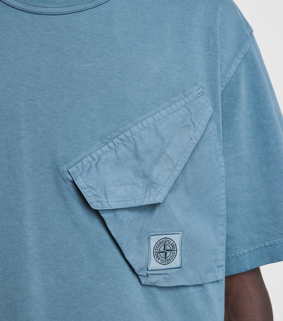 Stone Island Mens Cotton Compass Pocket T-Shirt Image 3