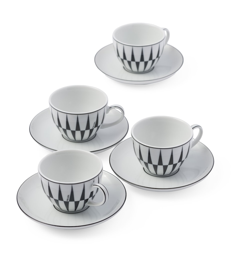 Stripes Coffee Cup and Saucer (Set of 4) F0E5W Image 1