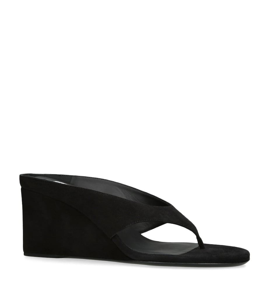 Alaïa Suede Cube Wedge Sandals 75 Black Image 3
