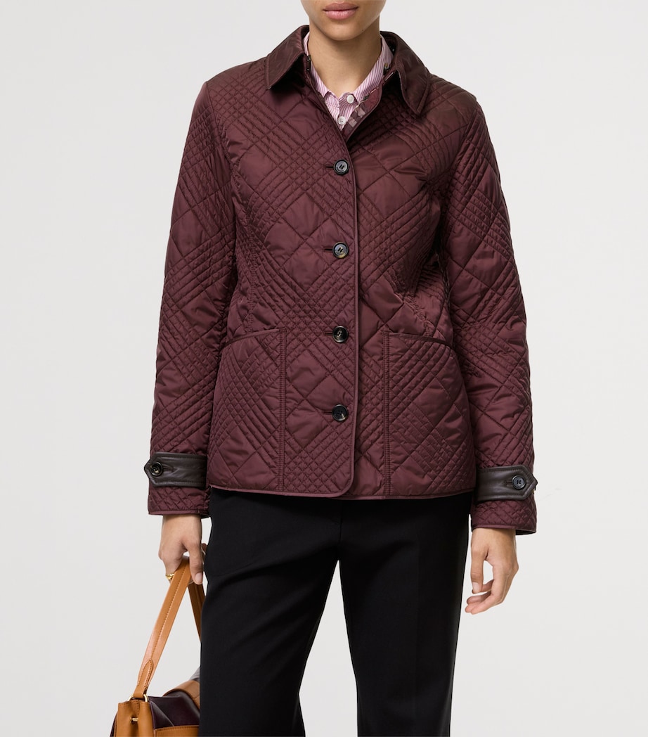 Burberry Womens Quilted Fernleigh Jacket Vineyard Red Image 3