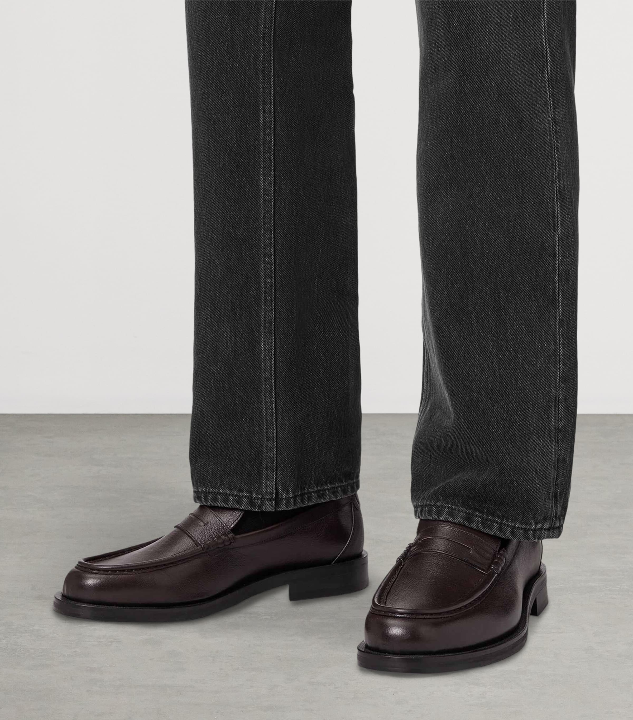 AllSaints Leather Bloom Loafers Oxblood Red Image 2