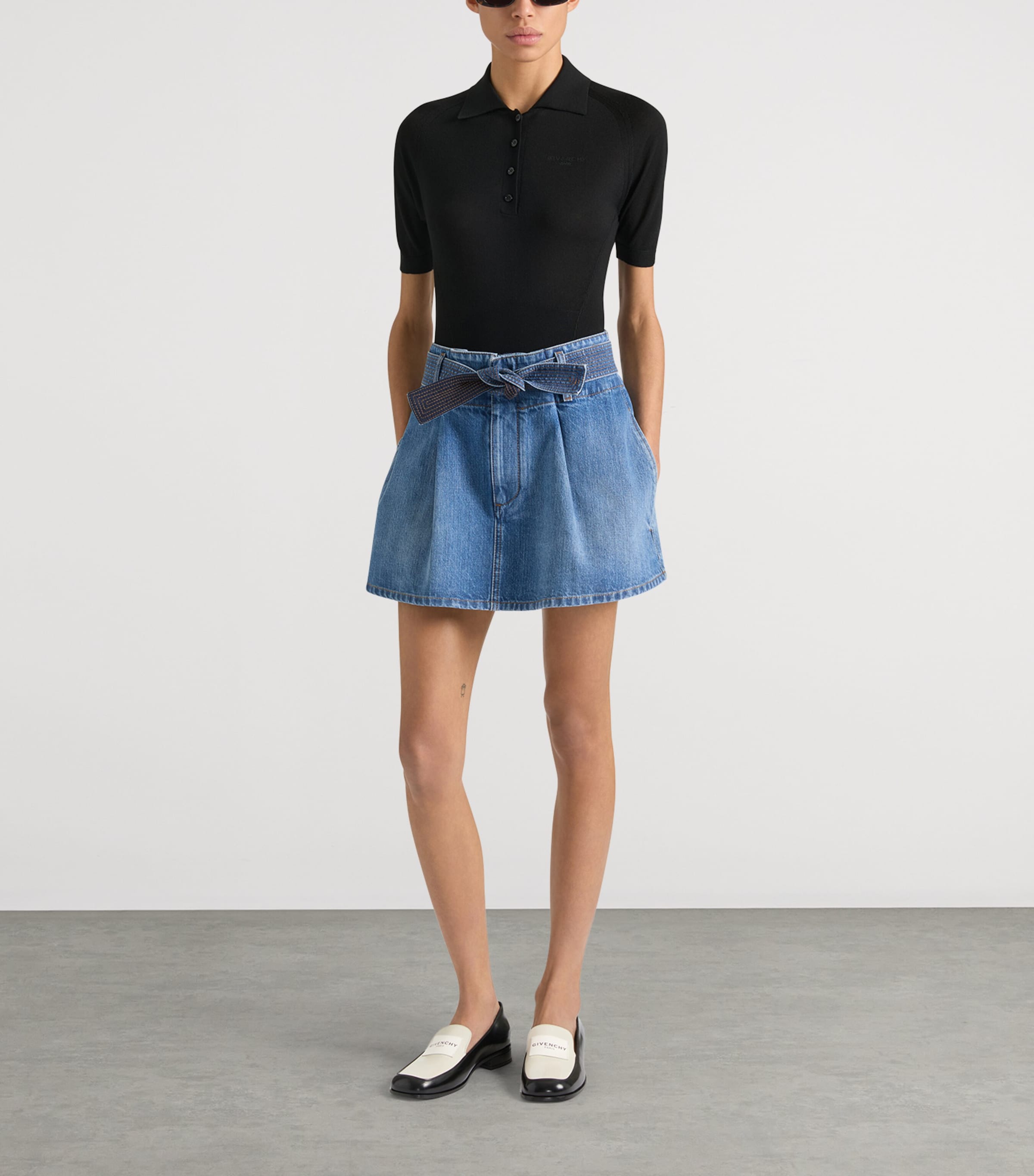 Givenchy Womens Wool Logo Polo Shirt Black Image 3
