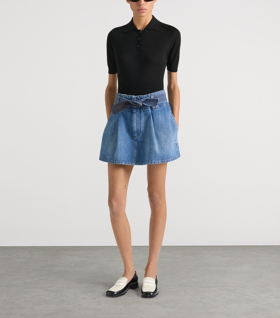 Givenchy Womens Wool Logo Polo Shirt Black Image 3