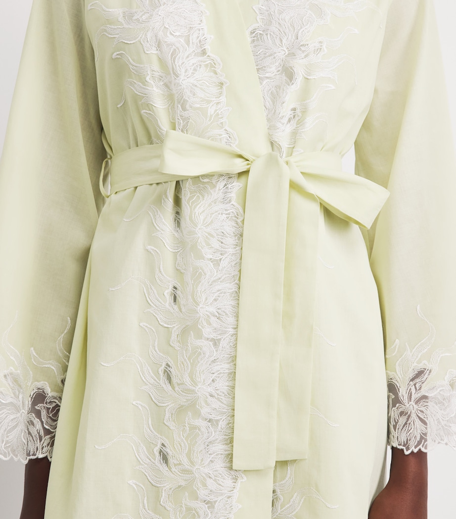Bocan Womens Cotton Liliane Robe Light Green Image 3