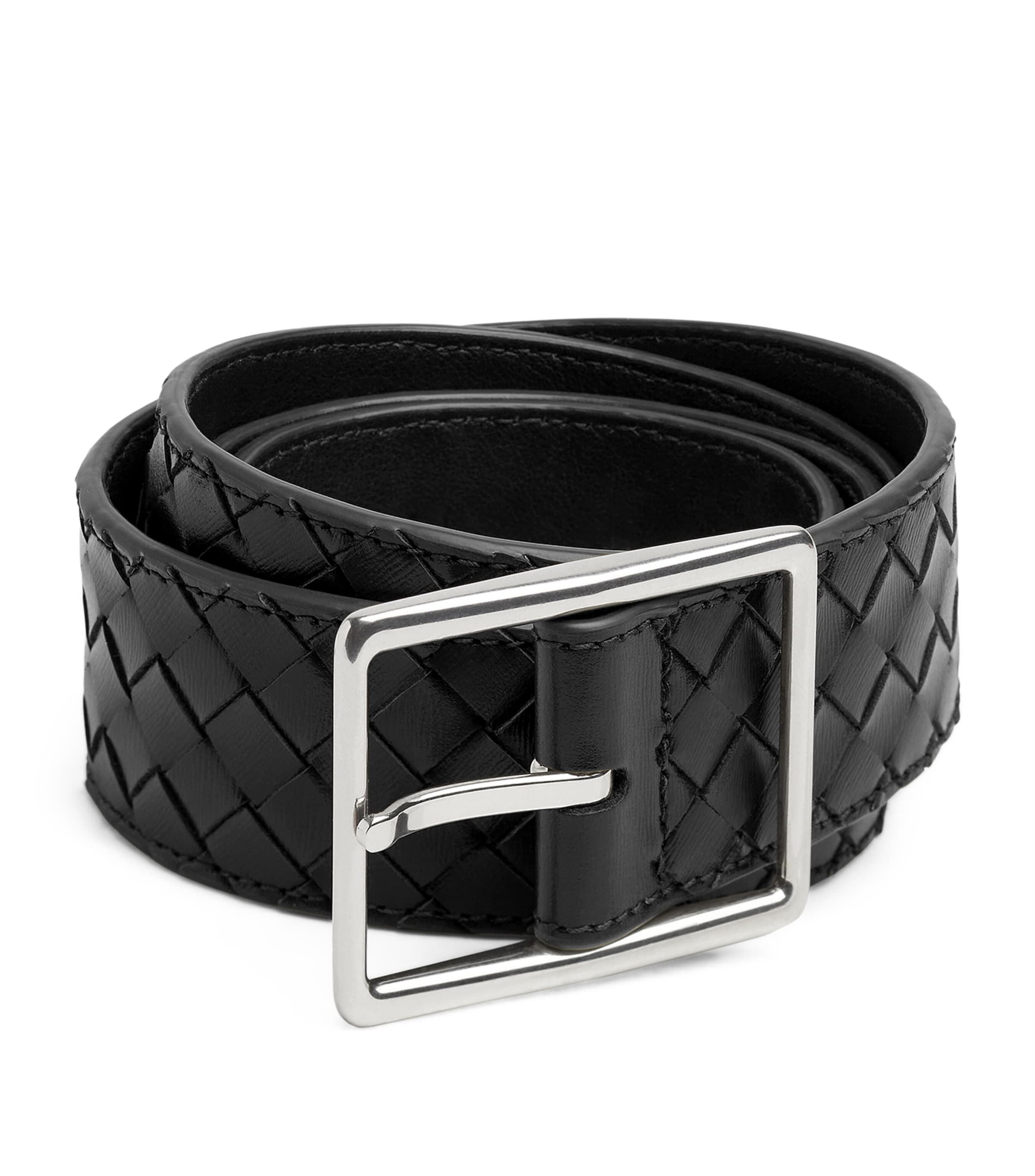 BOTTEGA VENETA CALF LEATHER INTRECCIATO PICCOLO BELT 