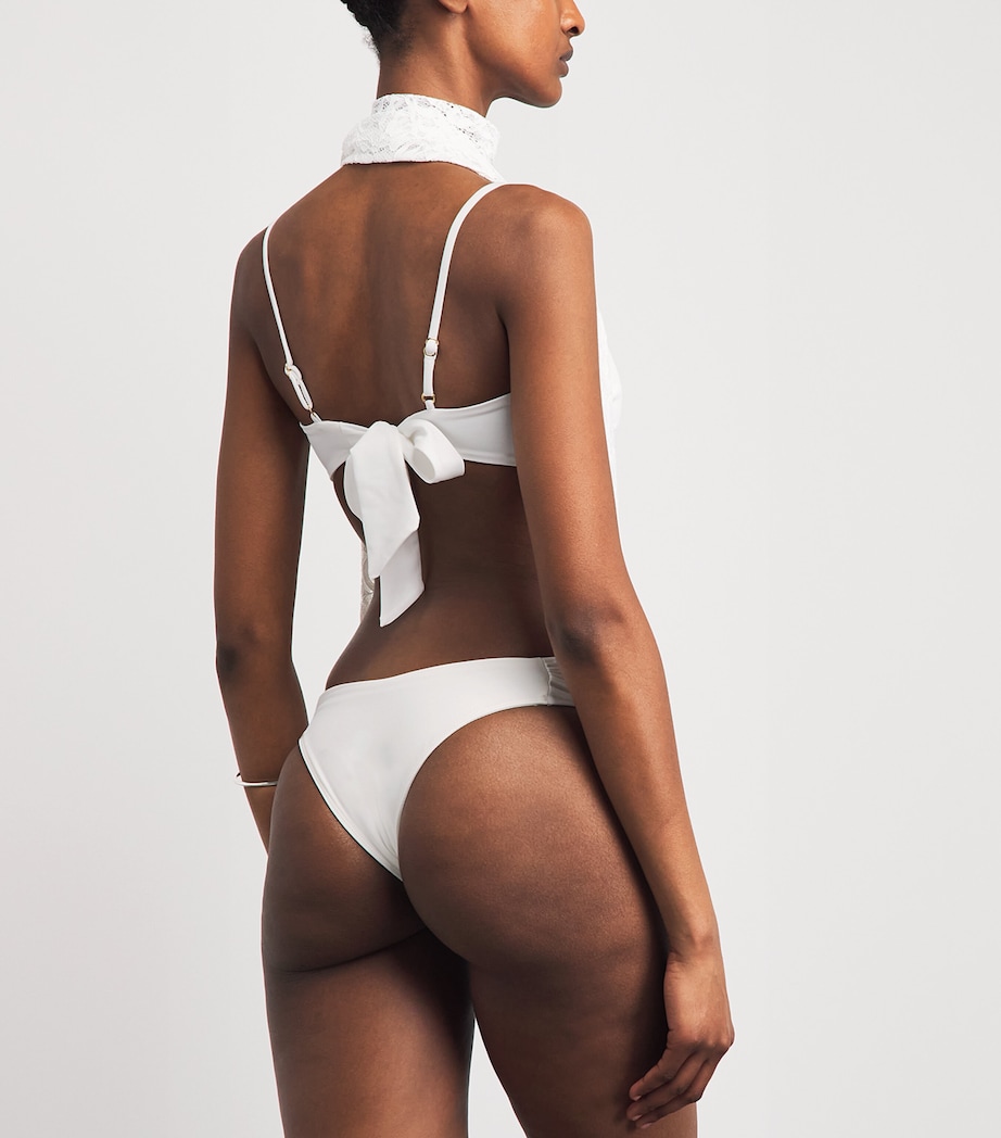 AWAY THAT DAY Womens Cannes Bikini Bottoms Bridal White Image 4