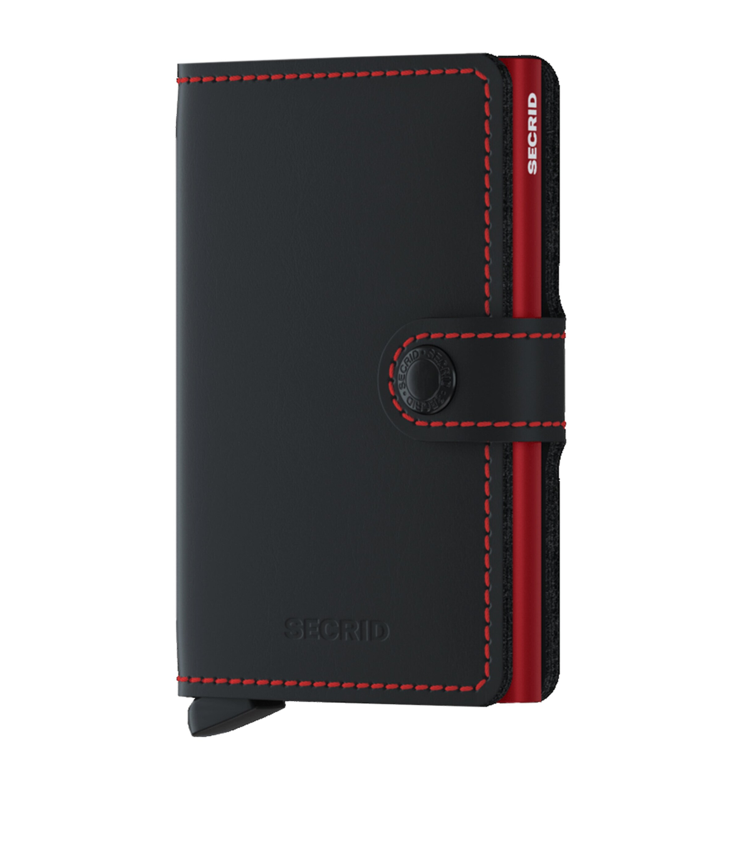 Matte Leather Miniwallet BLK/RED Image 2