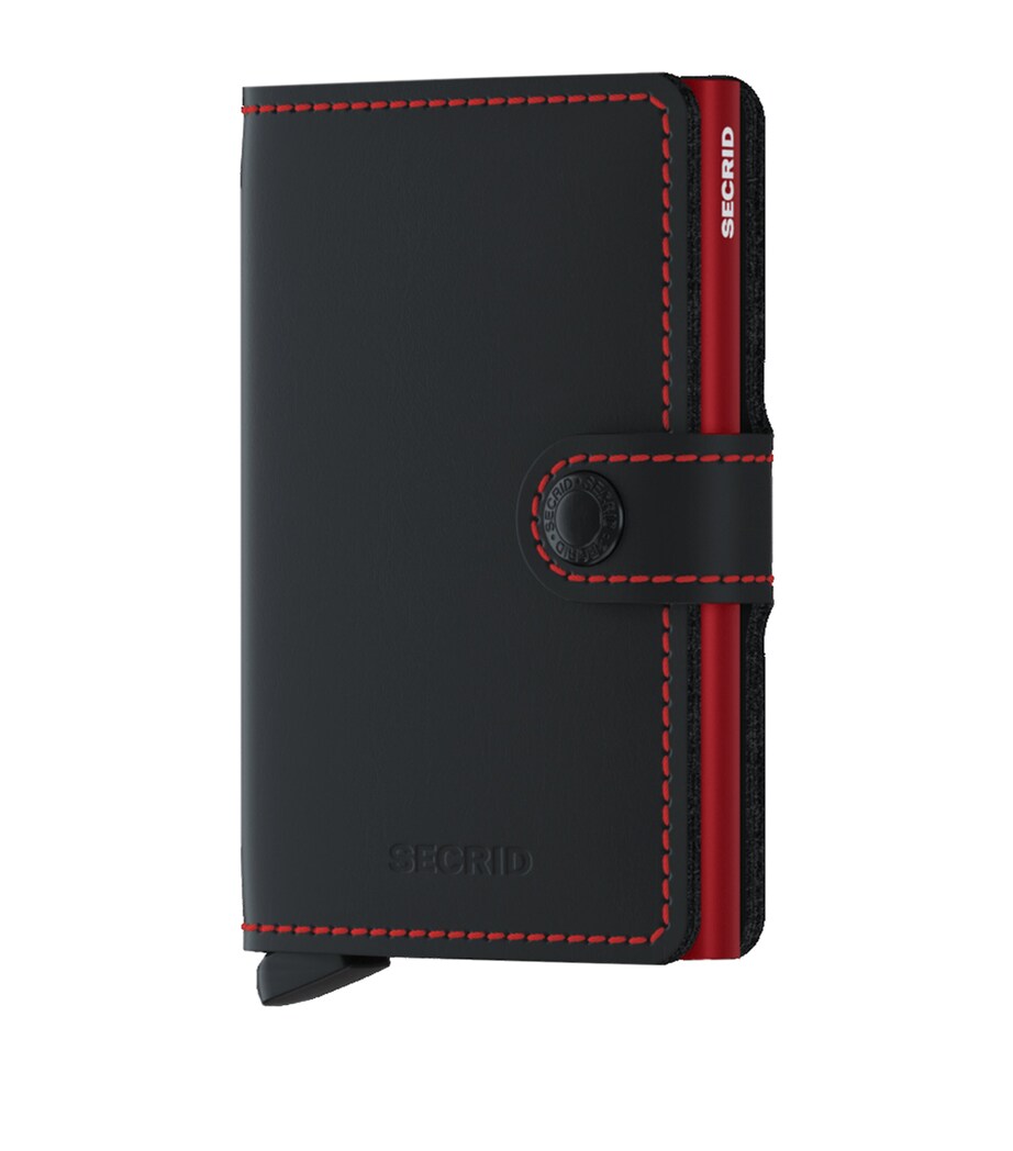Matte Leather Miniwallet BLK/RED Image 2