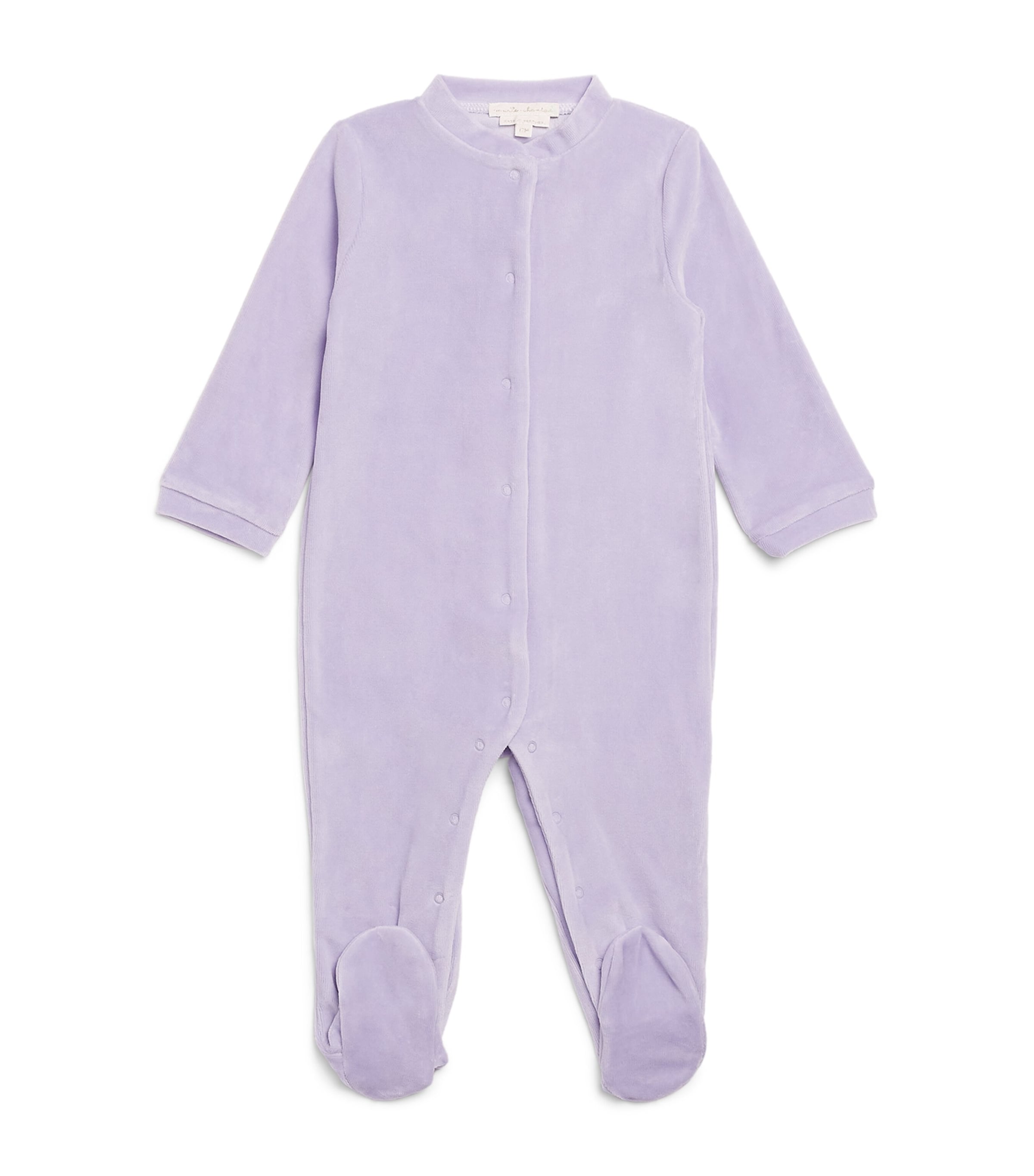 Marie-Chantal Velour Angel Wing All-In-One (0-18 Months) Poly Lilac Image 1