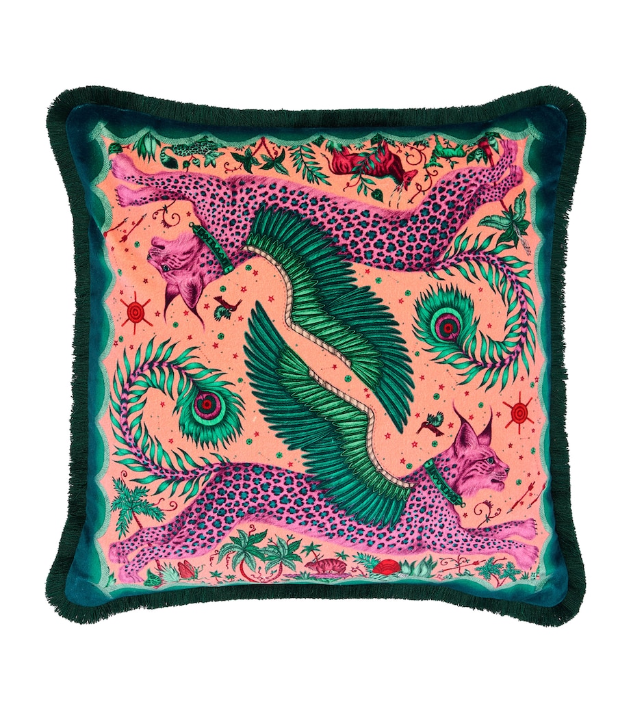Velvet Lynx Cushion (45cm x 45cm) MAGENTA Image 1