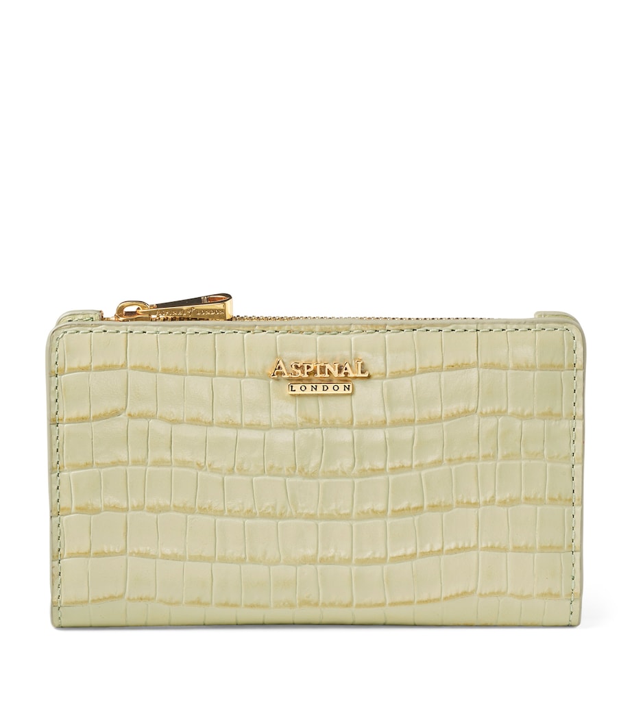 Croc-Embossed Leather Mayfair Wallet PISTACHIO Image 1