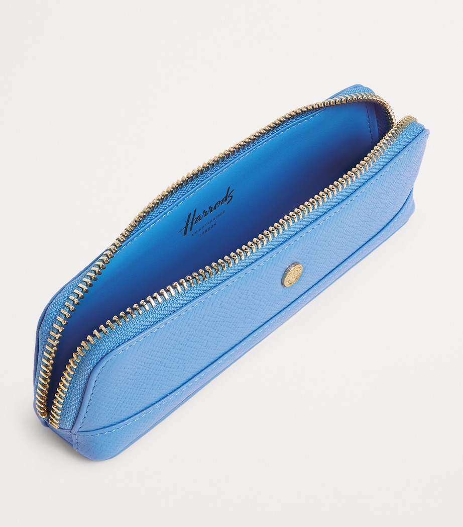 Slim Leather Pencil Case BLUE Image 3