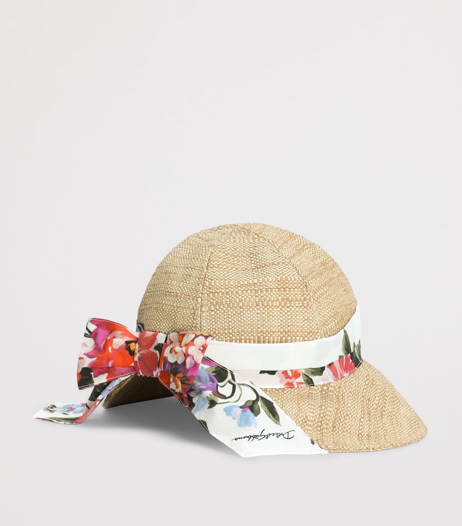 Dolce&Gabbana Kids Raffia Floral-Band Sun Hat Image 2