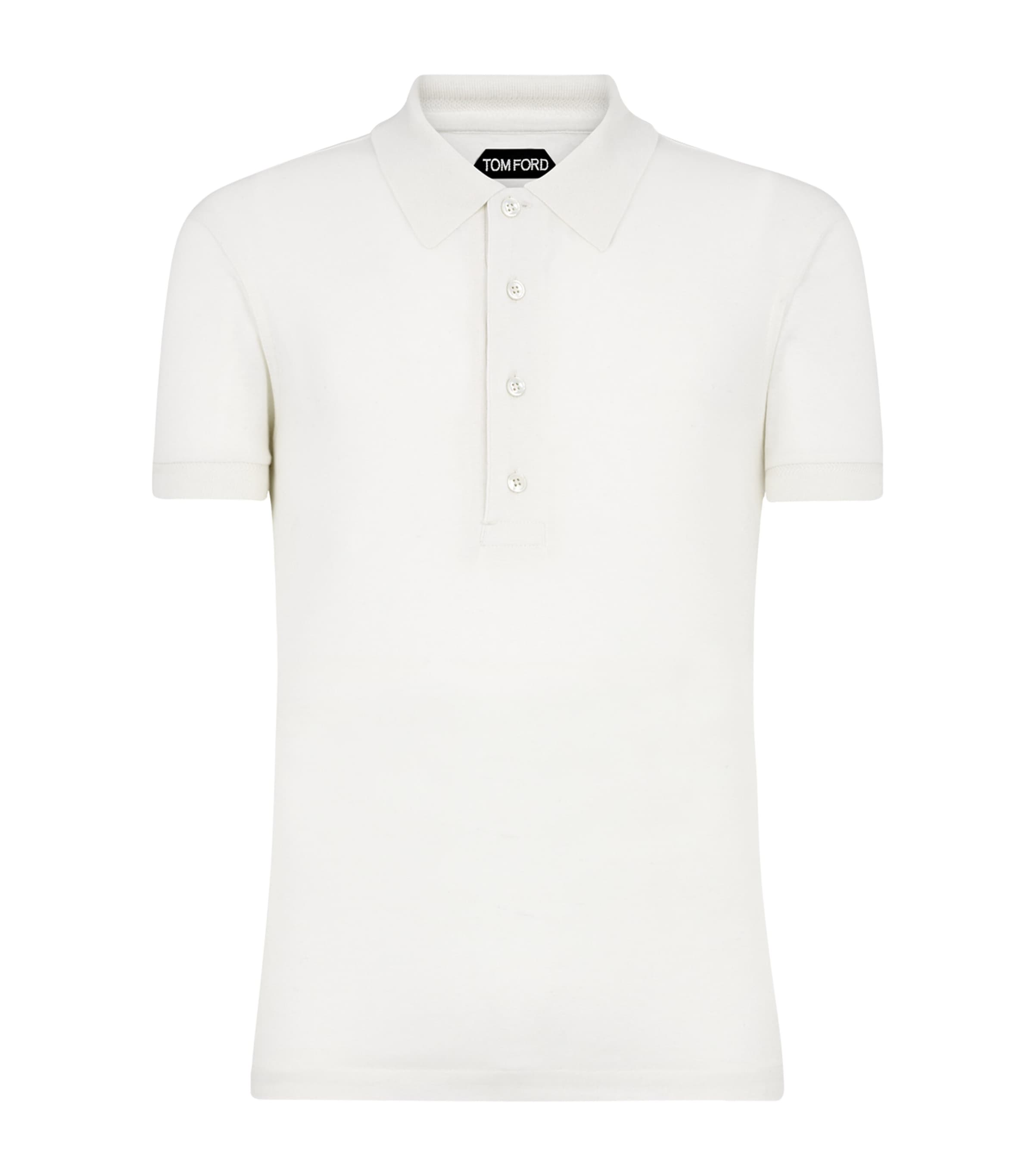 Tom Ford Men's Cotton Polo Shirt In White
