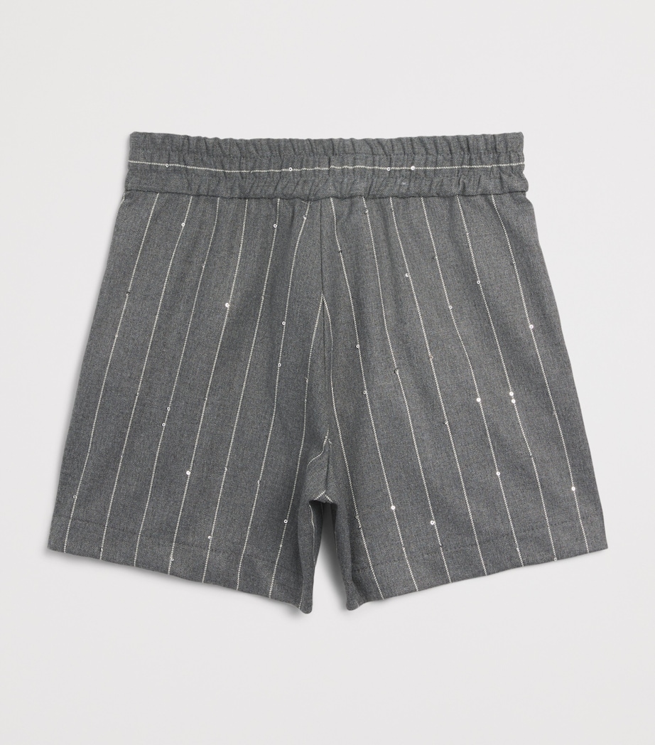 Monnalisa Stripe Bermuda Shorts (4-14 Years) Grigio Medio Image 2