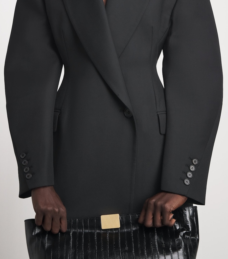 Source Unknown Womens Hourglass Martha Blazer Bk Image 3