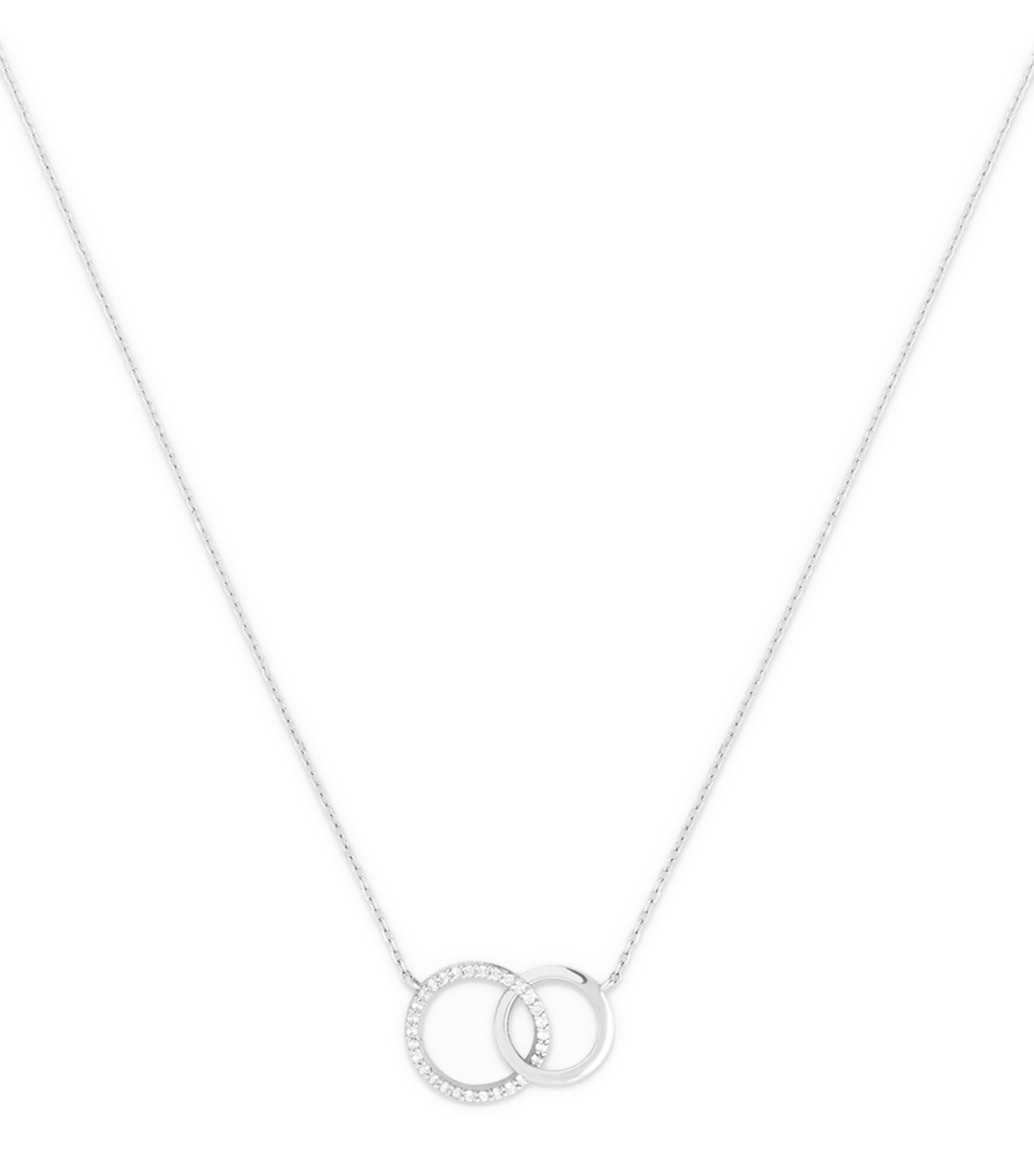 Astrid & Miyu White Gold and Topaz Orbit Necklace White Gold Image 1