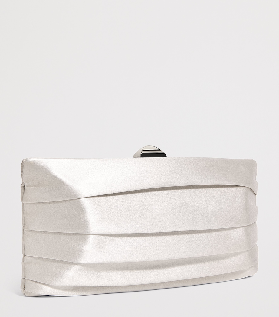 Satin Plissé Clutch Bag 0092 GREY Image 3