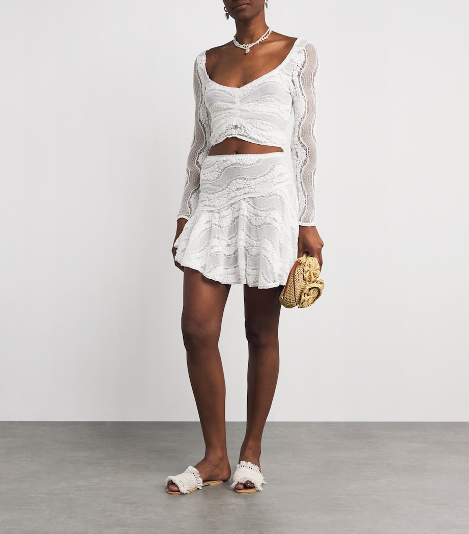 Knitted Haze Mini Skirt WHITE Image 2