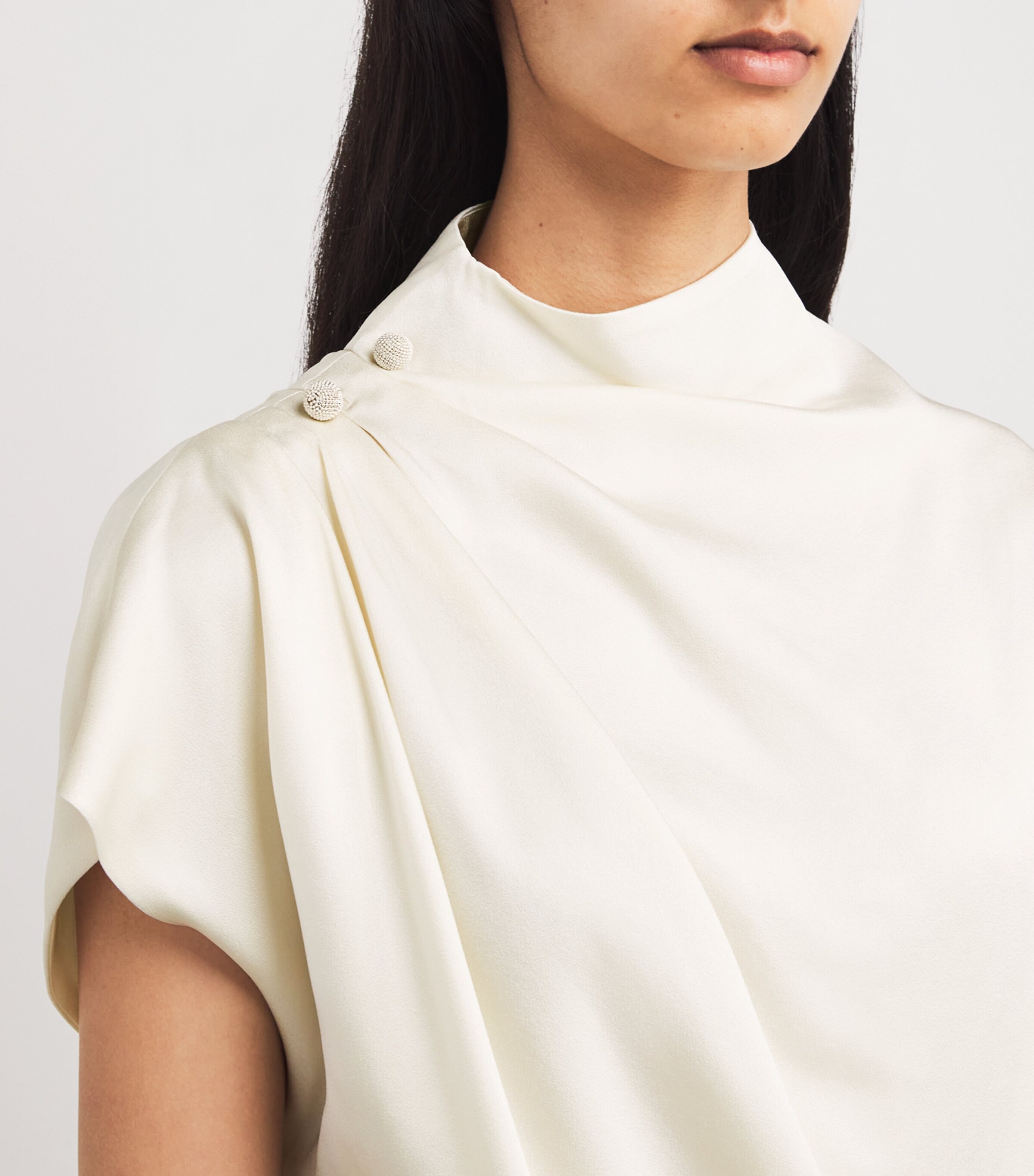 Fabiana Filippi Womens Draped Maxi Dress Burro Image 4