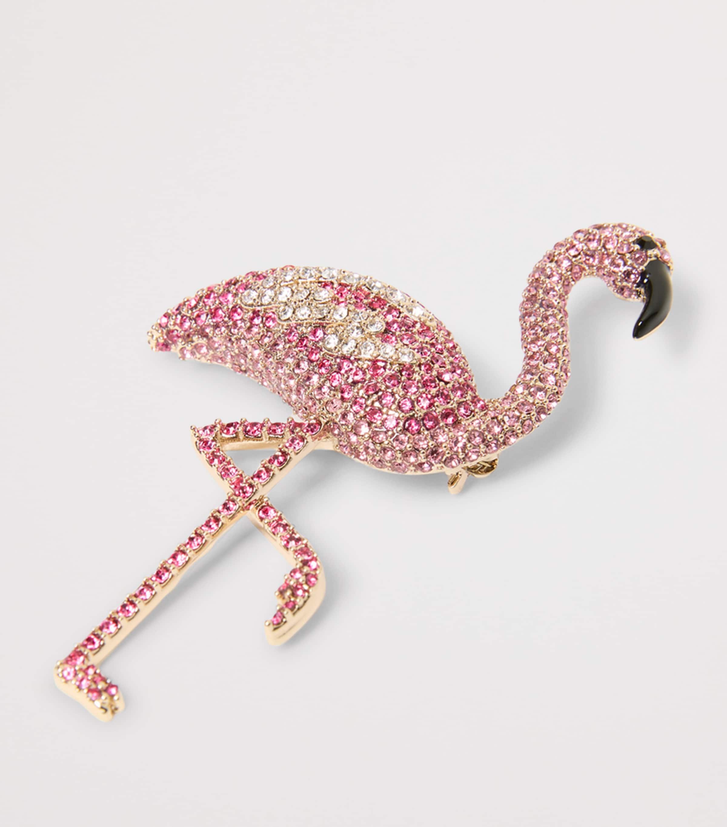 Weekend Max Mara Embellished Flamingo Brooch Antique Rose Image 4
