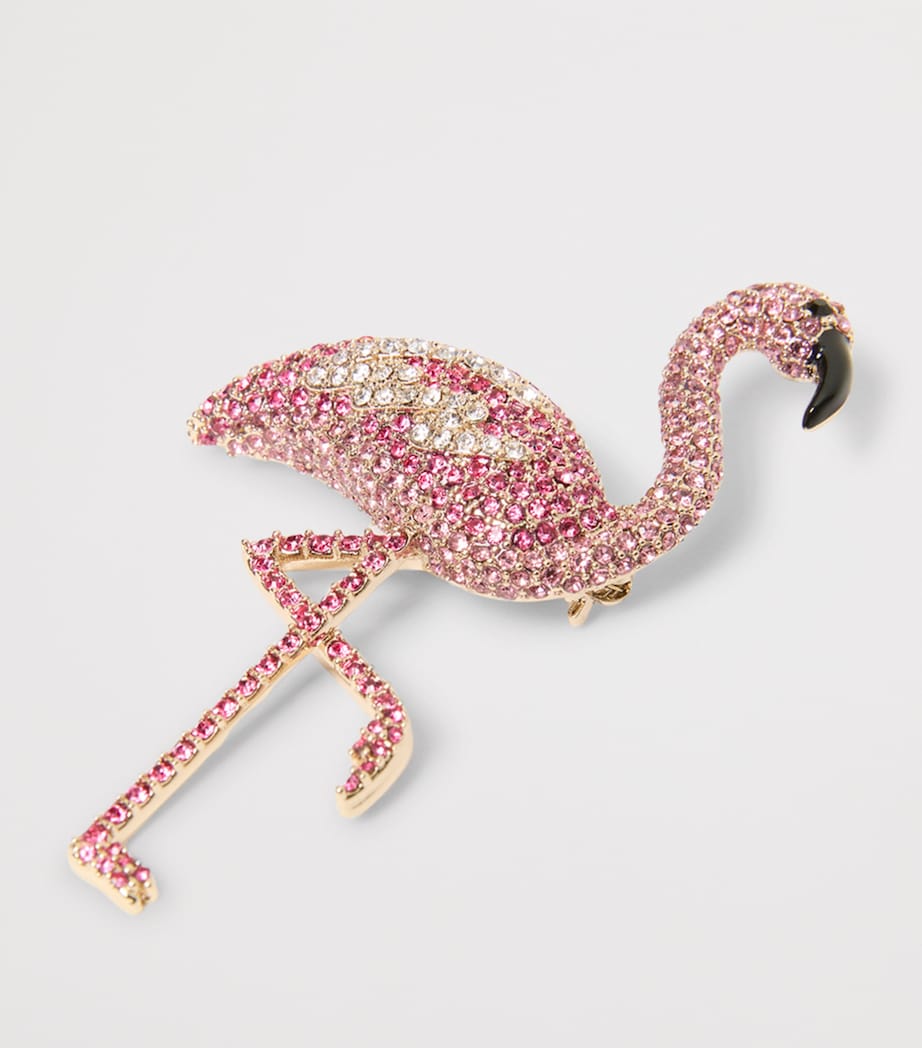 Weekend Max Mara Embellished Flamingo Brooch Antique Rose Image 4