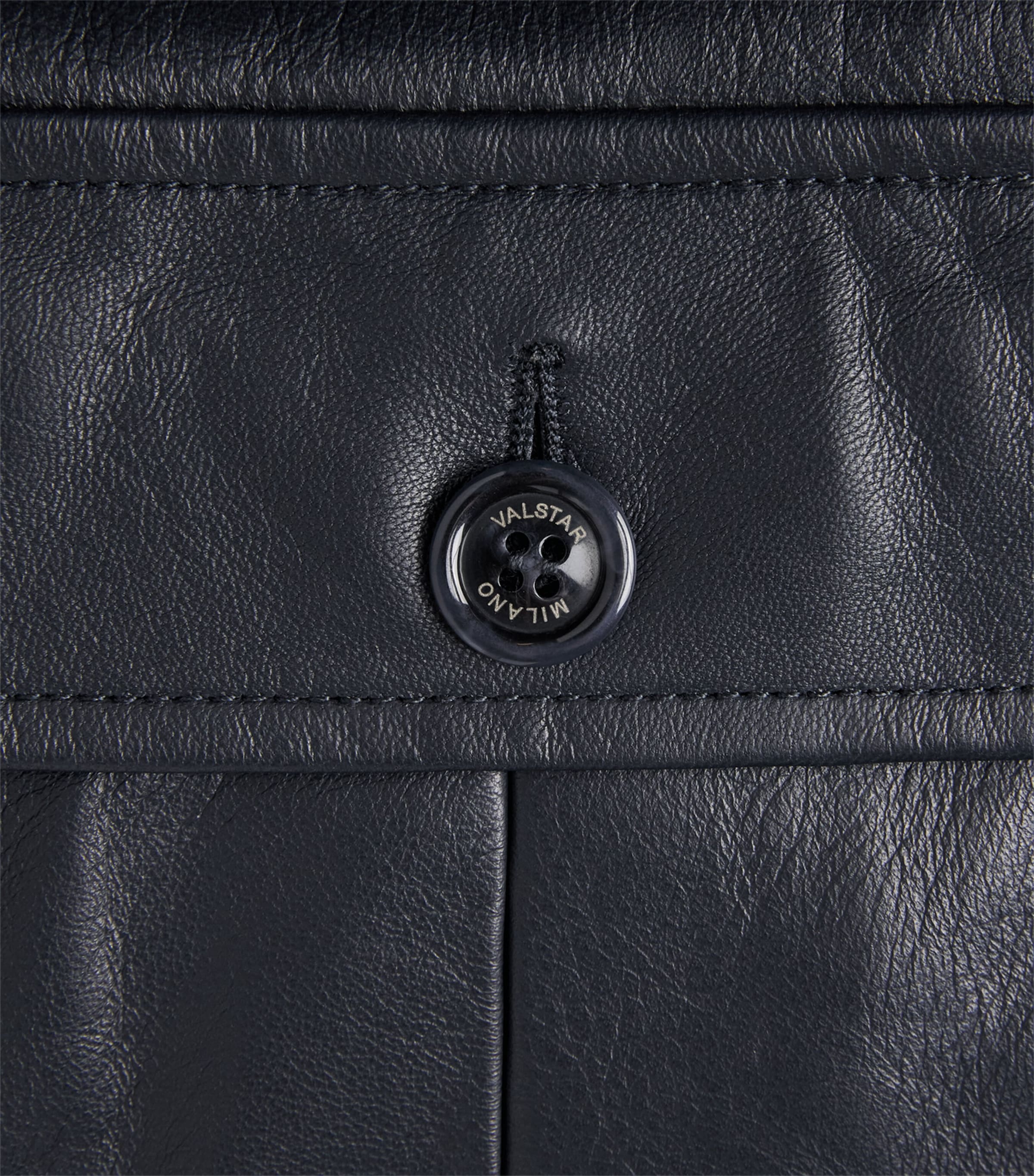 Valstar Mens Leather Padded Valstarino Jacket Navy Image 6