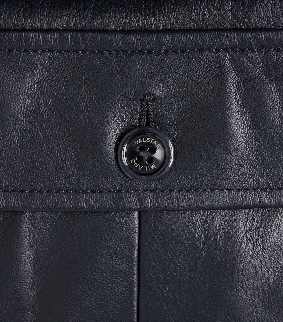 Valstar Mens Leather Padded Valstarino Jacket Navy Image 6