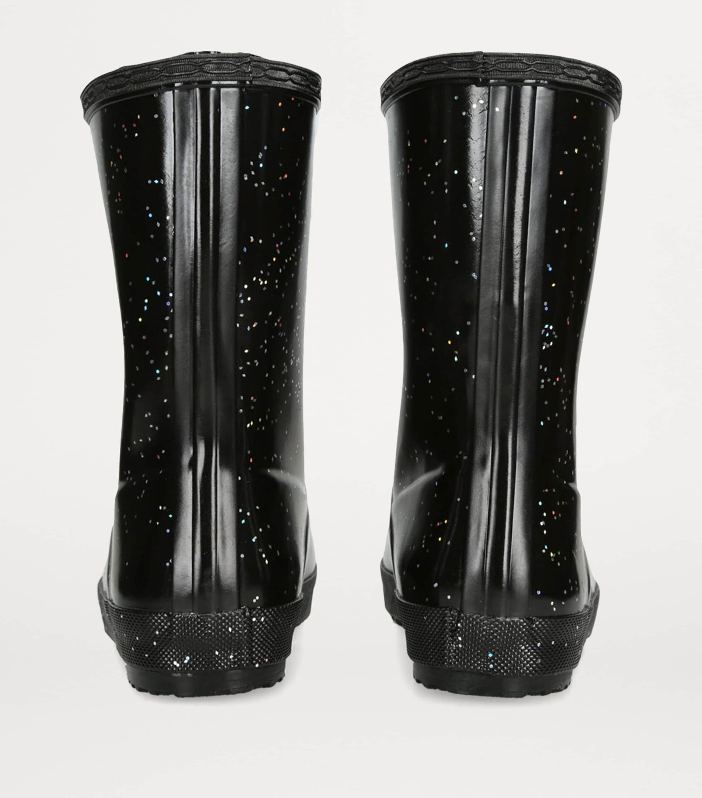 Giant Glitter First Wellington Boots BLACK Image 2