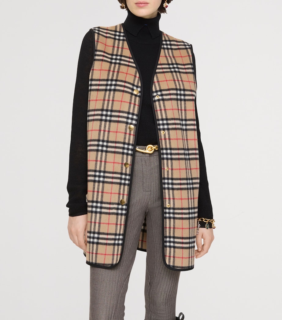 Wool-Cashmere Check Gilet ARCHIVE BEIGE IP CHK Image 4
