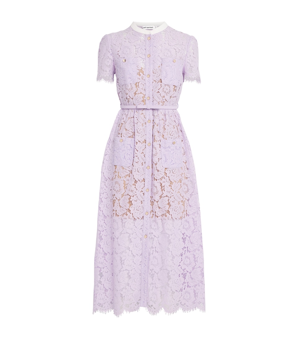 Lace Belted Midi Dress