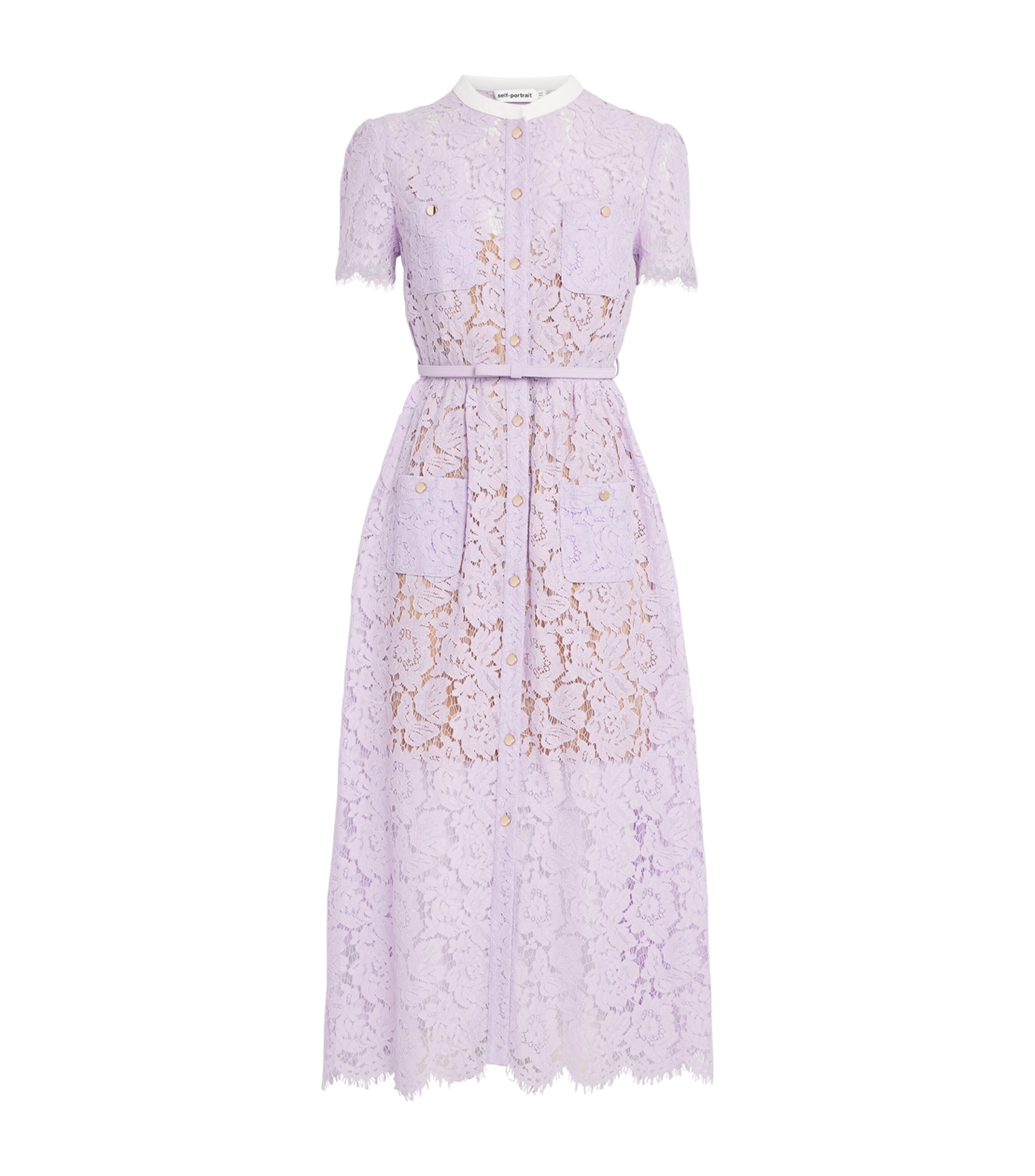 Self-Portrait Lace Belted Midi Dress | Holiday Shop | Womens | Summer dresses | Women Clothing | Dresses | Midi Dresses | Designers | Self Portrait